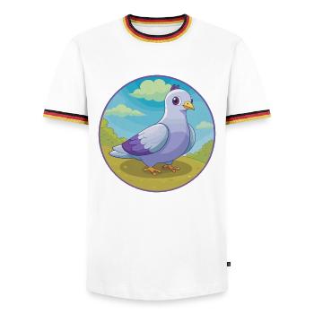 Taube Niedliche Kawaii Cartoon Clipart Tier Haustier - Männer Kontrast-T-Shirt - Weiß/Dreifarbig - Vorne - AI Model Female 172 light (172cm) & AI Model Male 185 light (185cm)