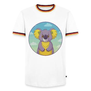 Koala Niedlich Kawaii Cartoon Clipart Tier Haustier - Männer Kontrast-T-Shirt - Weiß/Dreifarbig - Vorne - AI Model Female 172 light (172cm) & AI Model Male 185 light (185cm)