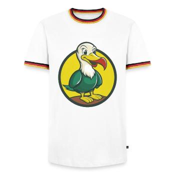 Albatross Cute Kawaii Cartoon Clipart Pet Animal - Men's Ringer Shirt - white/tricolour - Front - AI Model Female 172 light (172cm) & AI Model Male 185 light (185cm)