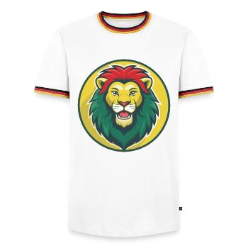 Lion Cute Kawaii Cartoon Clipart Pet Animal - Men's Ringer Shirt - white/tricolour - Front - AI Model Female 172 light (172cm) & AI Model Male 185 light (185cm)