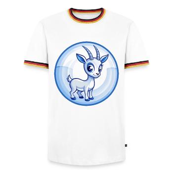 Antilope Blau Kawaii Cartoon Charakter Clipart Haustier - Männer Kontrast-T-Shirt - Weiß/Dreifarbig - Vorne - AI Model Female 172 light (172cm) & AI Model Male 185 light (185cm)