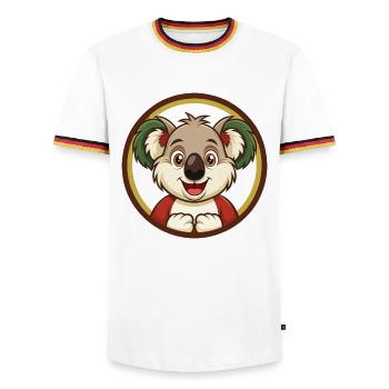 Koala Bunte Kawaii Cartoon Figur Clipart - Männer Kontrast-T-Shirt - Weiß/Dreifarbig - Vorne - AI Model Female 172 light (172cm) & AI Model Male 185 light (185cm)