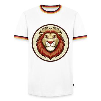 Lion Colorful Kawaii Cartoon Character Clipart Pet - Men's Ringer Shirt - white/tricolour - Front - AI Model Female 172 light (172cm) & AI Model Male 185 light (185cm)
