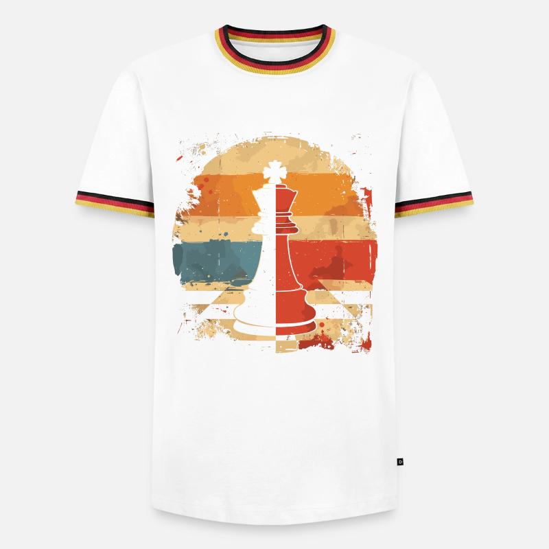 Chess piece Retrowave - Men's Ringer Shirt - white/tricolour