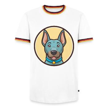 Blau Thai Ridgeback Hund Rasse Lustig Karikatur Kawaii - Männer Kontrast-T-Shirt - Weiß/Dreifarbig - Vorne - AI Model Female 172 light (172cm) & AI Model Male 185 light (185cm)