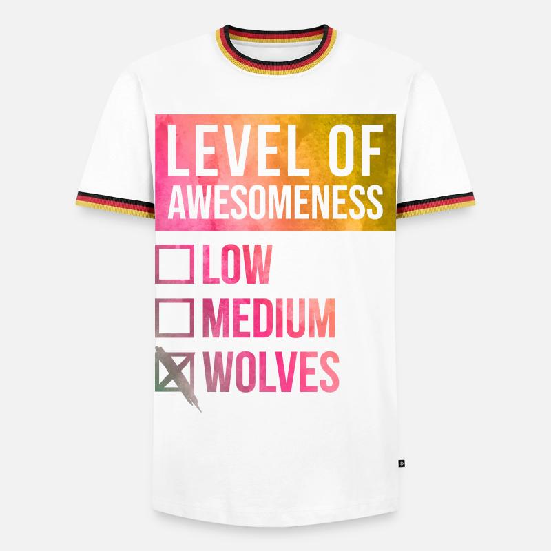 Wolf - Männer Kontrast-T-Shirt - Weiß/Dreifarbig