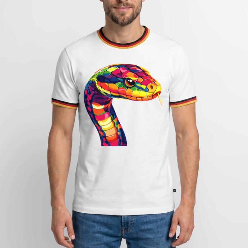 Snake Python Cobra Mamba Rattlesnake Snake Men's Ringer Shirt