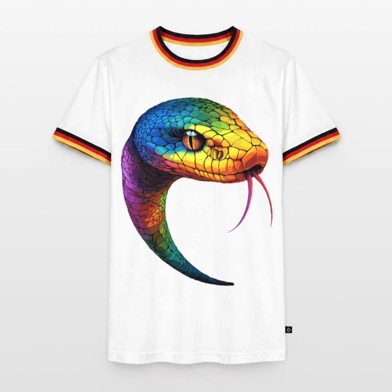 Snake Python Cobra Mamba Rattlesnake Snake Men's Ringer Shirt
