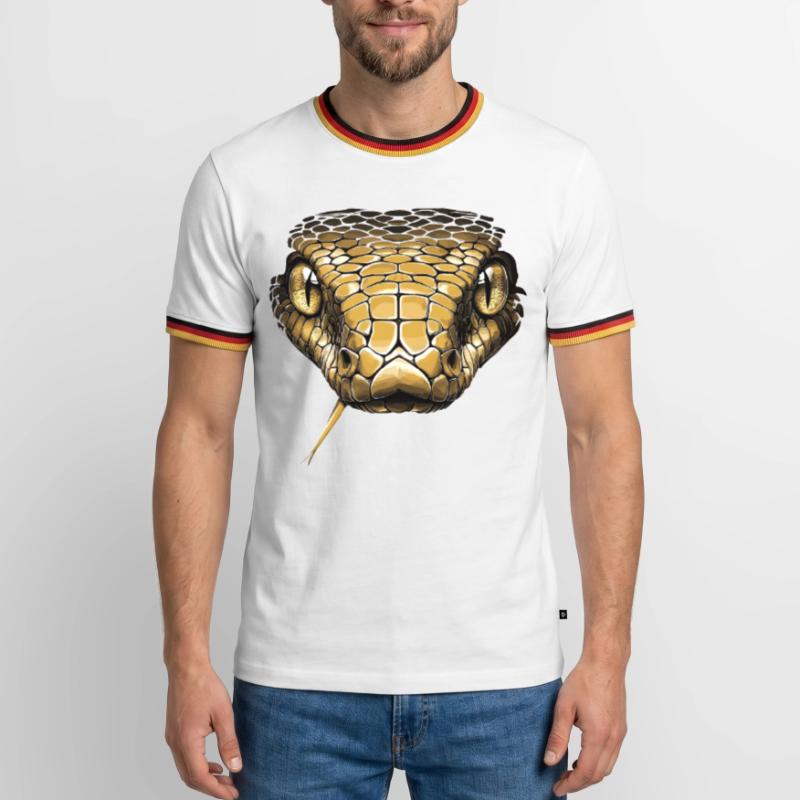 Serpent Python Cobra Mamba Serpent à sonnettes Serpent T-shirt contrasté Homme