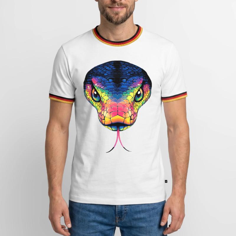 Snake Python Cobra Mamba Rattlesnake Snake Men's Ringer Shirt