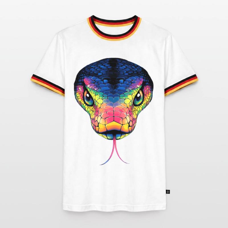 Serpent Python Cobra Mamba Serpent à sonnettes Serpent T-shirt contrasté Homme
