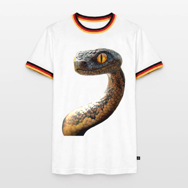 Snake Python Cobra Mamba Rattlesnake Snake Men's Ringer Shirt