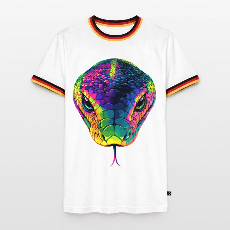 Serpent Python Cobra Mamba Serpent à sonnettes Serpent T-shirt contrasté Homme
