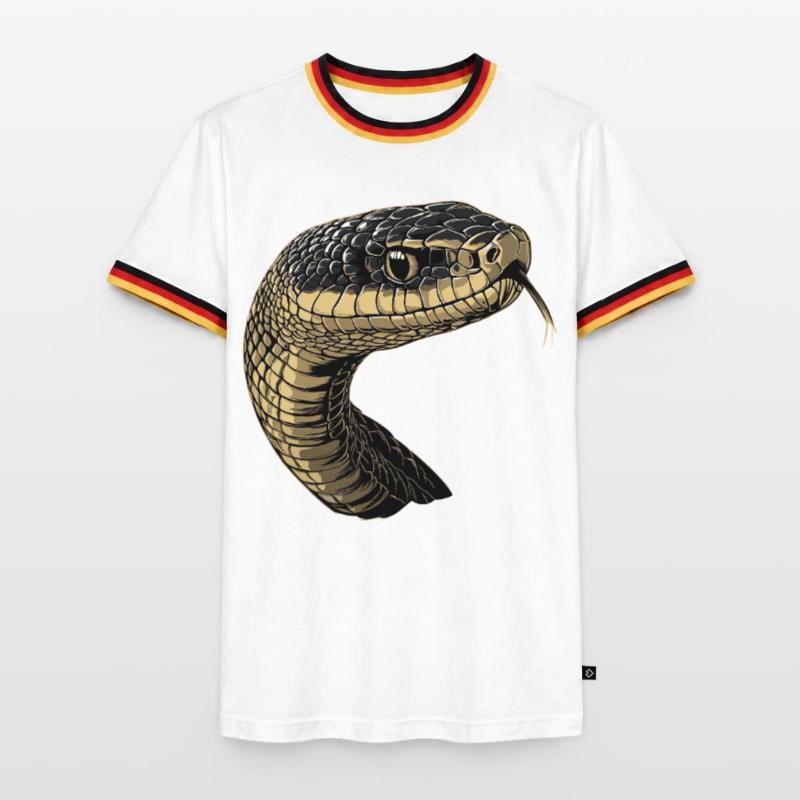 Serpent Python Cobra Mamba Serpent à sonnettes Serpent T-shirt contrasté Homme