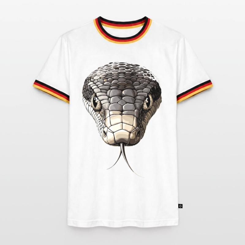 Serpent Python Cobra Mamba Serpent à sonnettes Serpent T-shirt contrasté Homme