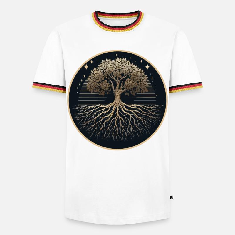 Tree Silhouette Roots - Men's Ringer Shirt - white/tricolour