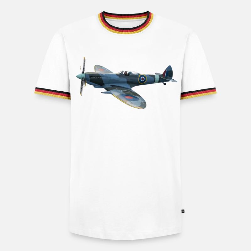 Spitfire - Männer Kontrast-T-Shirt - Weiß/Dreifarbig