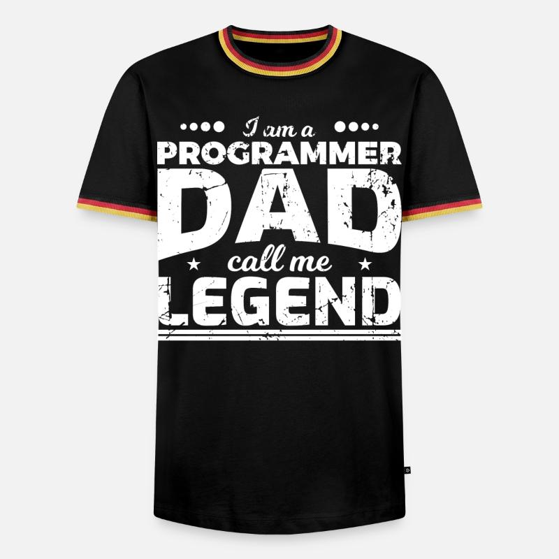 Coder Papa - Männer Kontrast-T-Shirt - Schwarz/Dreifarbig