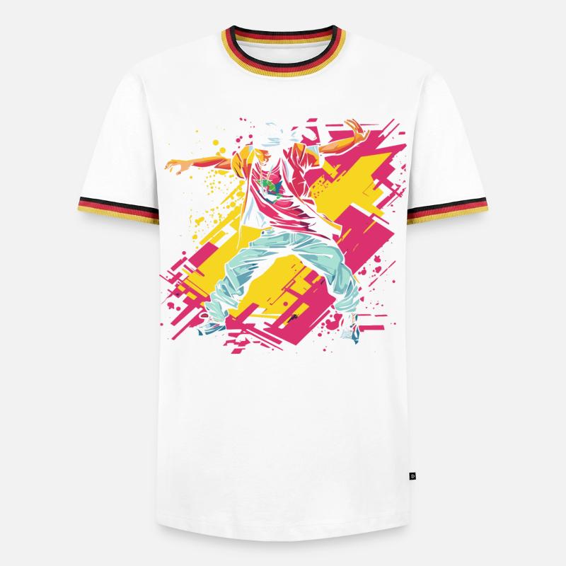 Breakdancer Graffiti - Männer Kontrast-T-Shirt - Weiß/Dreifarbig