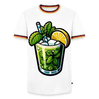 Mojito Cocktail Rhum Citron Vert Menthe - T-shirt contrasté Homme - blanc/tricolore - Devant - AI Model Female 172 light (172cm) & AI Model Male 185 light (185cm)