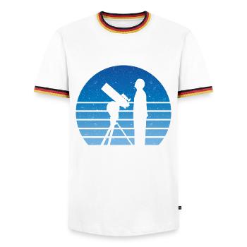 Astronome télescope rétro Vintage Outer Space étoiles - T-shirt contrasté Homme - blanc/tricolore - Devant - AI Model Female 172 light (172cm) & AI Model Male 185 light (185cm)
