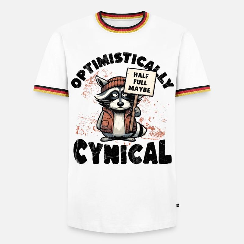 Optimistic Cynical Raccoon - Men's Ringer Shirt - white/tricolour