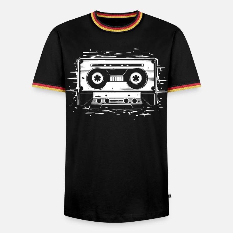 Compact Cassette - Men's Ringer Shirt - black/tricolour
