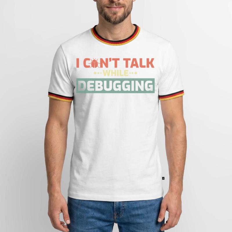 I Can't Talk While Debugging Männer Kontrast-T-Shirt