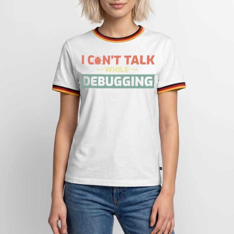 I Can't Talk While Debugging Männer Kontrast-T-Shirt