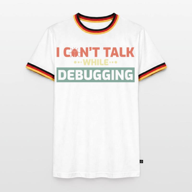 I Can't Talk While Debugging Männer Kontrast-T-Shirt