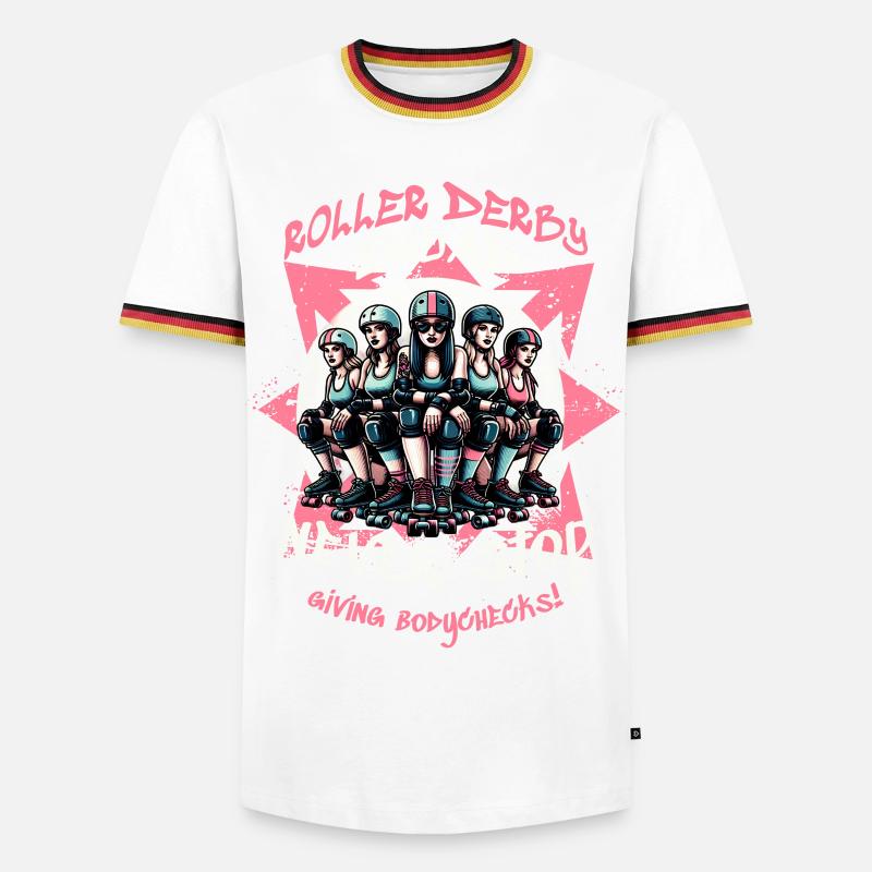Roller Derby Squad - Men's Ringer Shirt - black/tricolour
