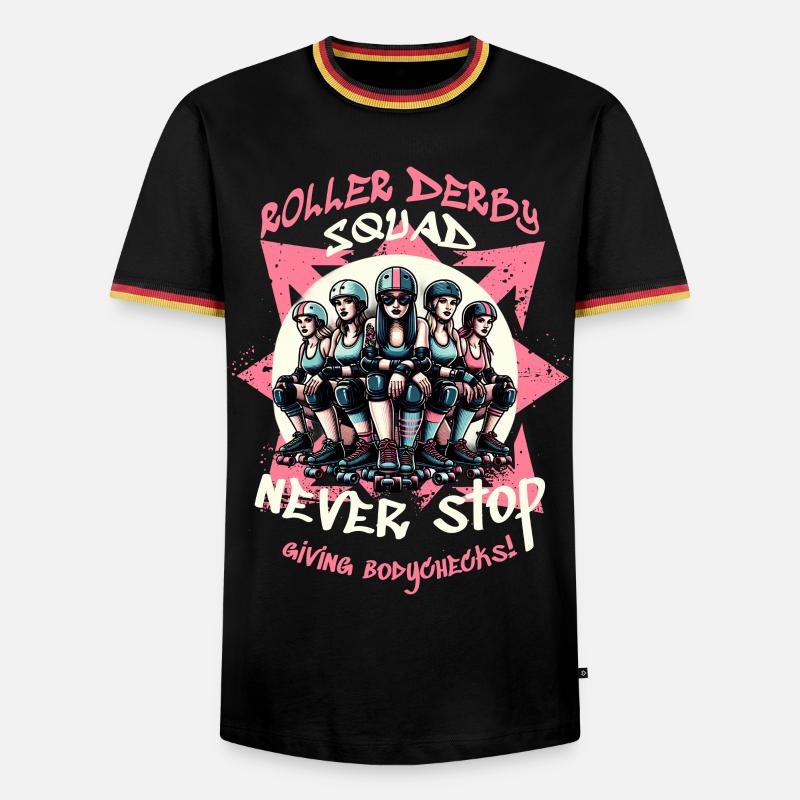 Roller Derby Trupp - Männer Kontrast-T-Shirt - Schwarz/Dreifarbig