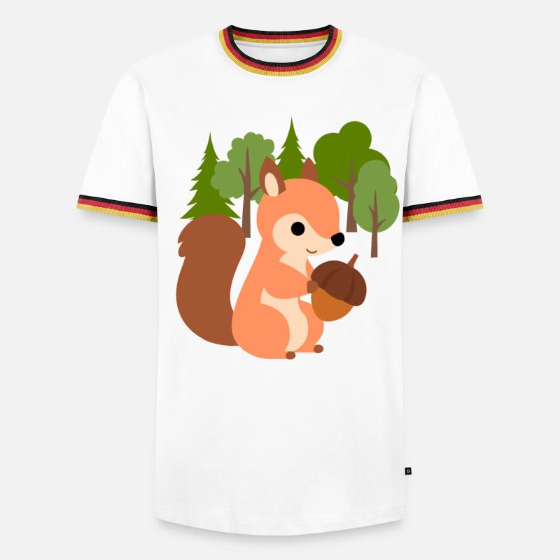 Squirrel with nut - Men's Ringer Shirt - white/tricolour
