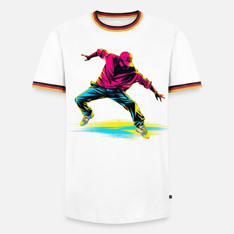 Breakdance Retrowave - Männer Kontrast-T-Shirt - Weiß/Dreifarbig