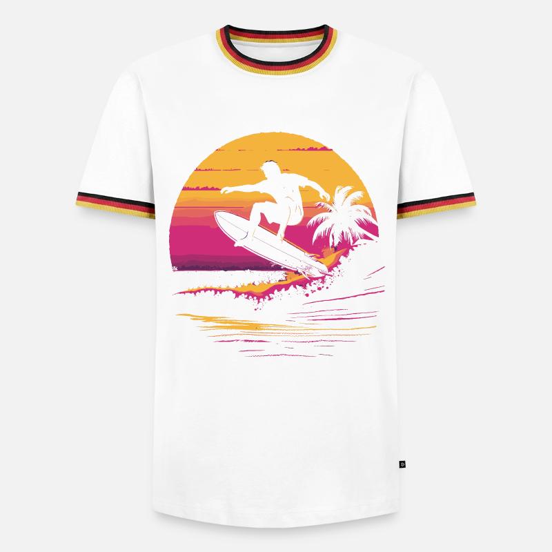 Surfer 90s - Men's Ringer Shirt - white/tricolour