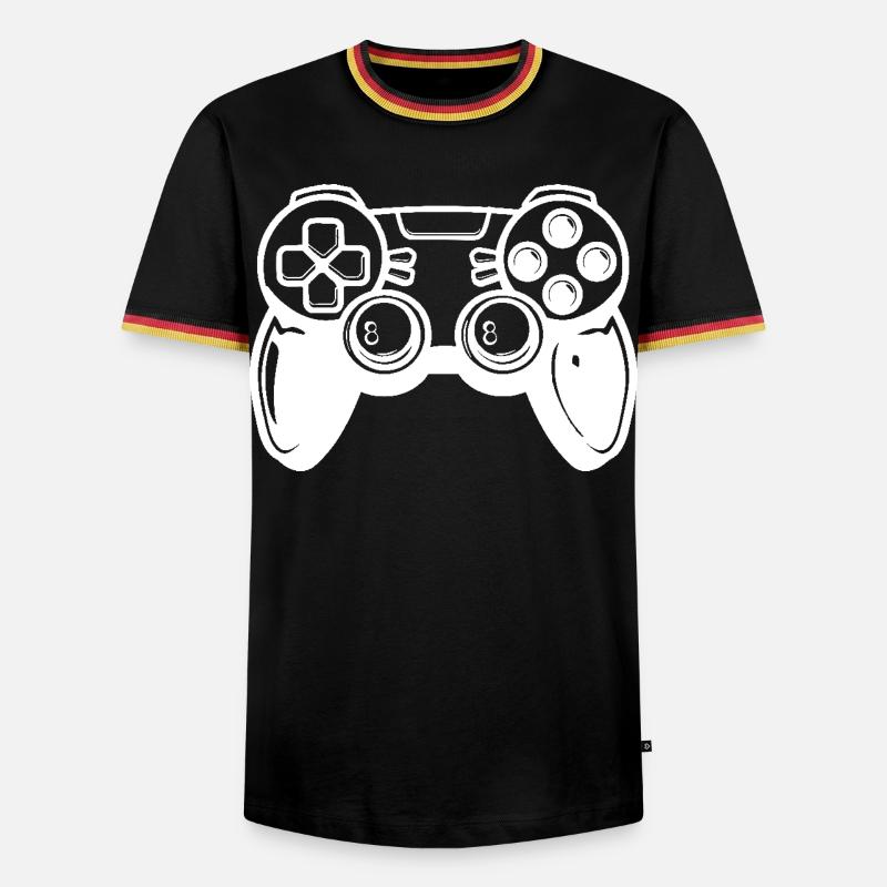 Videogames Controller - Männer Kontrast-T-Shirt - Schwarz/Dreifarbig