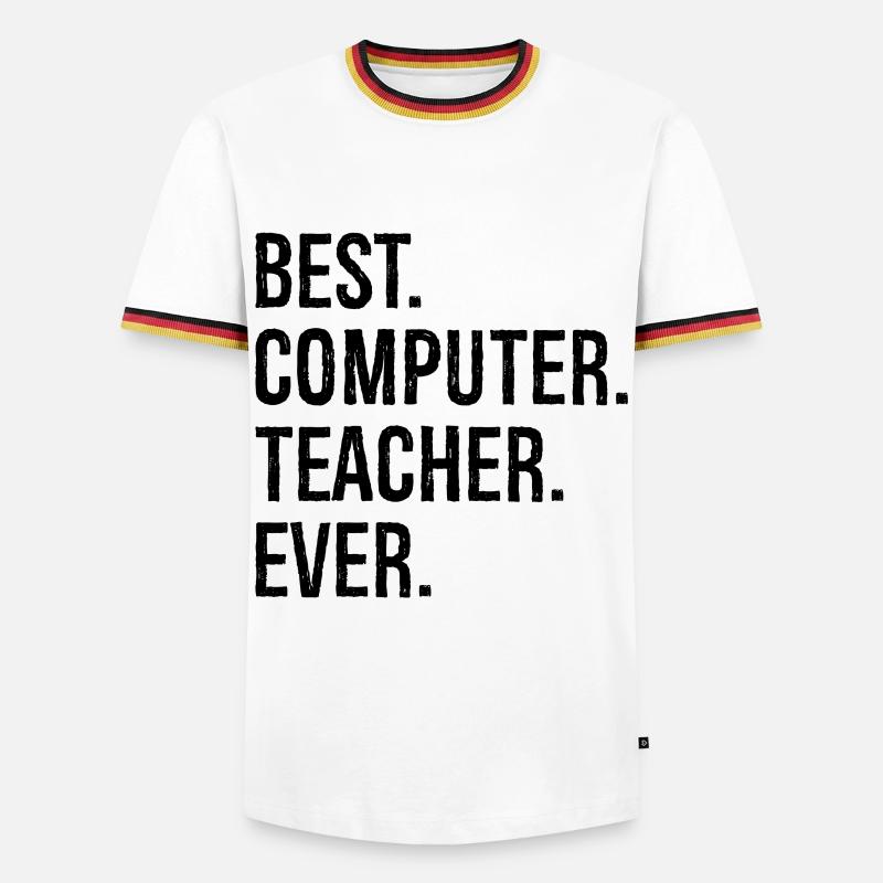 best computer teacher ever - Men's Ringer Shirt - white/tricolour