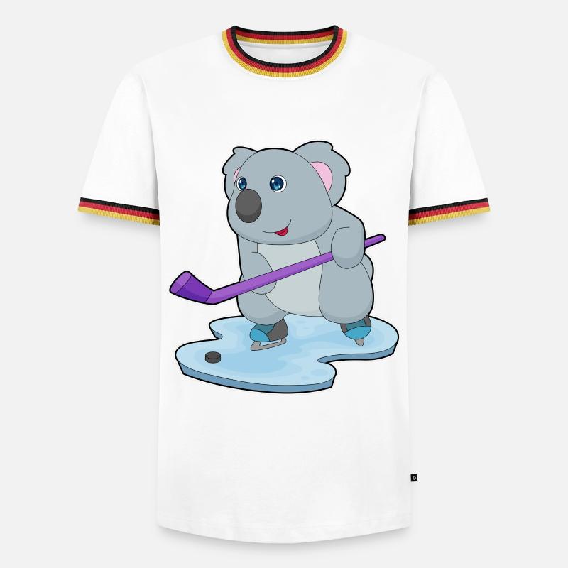 Koala Eishockey Eishockeyschläger - Männer Kontrast-T-Shirt - Weiß/Dreifarbig