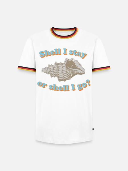 Muschel oder gehen? - Männer Kontrast-T-Shirt - Weiß/Dreifarbig