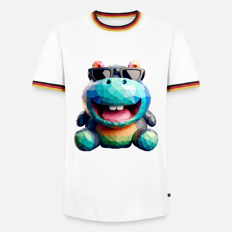 Hippo Fun - Men's Ringer Shirt - white/tricolour
