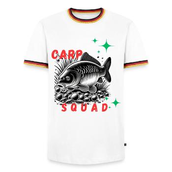 Carpe squad - L'équipe qui gagne - T-shirt contrasté Homme - blanc/tricolore - Devant - AI Model Female 172 light (172cm) & AI Model Male 185 light (185cm)