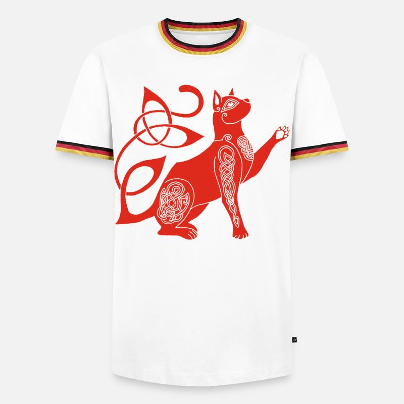 Celtic Red Cat - Men's Ringer Shirt - white/tricolour