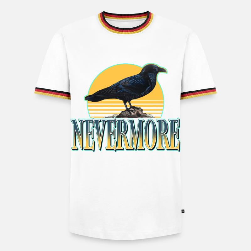 Nevermore – Raben & Gothic Ästhetik - Männer Kontrast-T-Shirt - Weiß/Dreifarbig