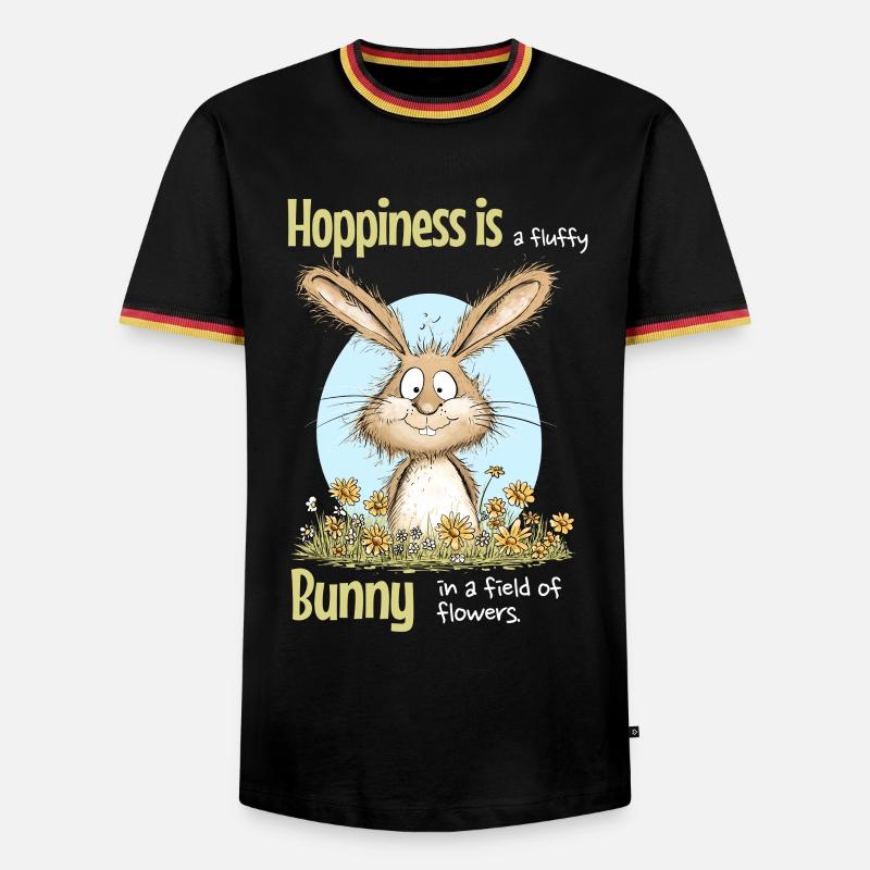 Bunny Easter Motif Saying Spring - Men's Ringer Shirt - black/tricolour