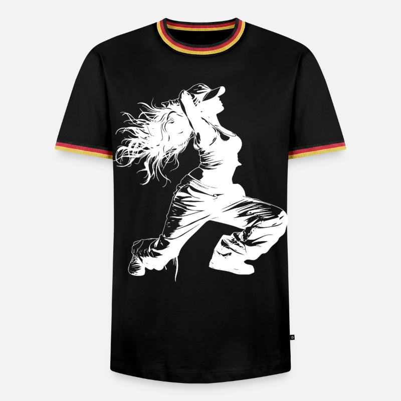Breakdancer Drawing - Men's Ringer Shirt - black/tricolour