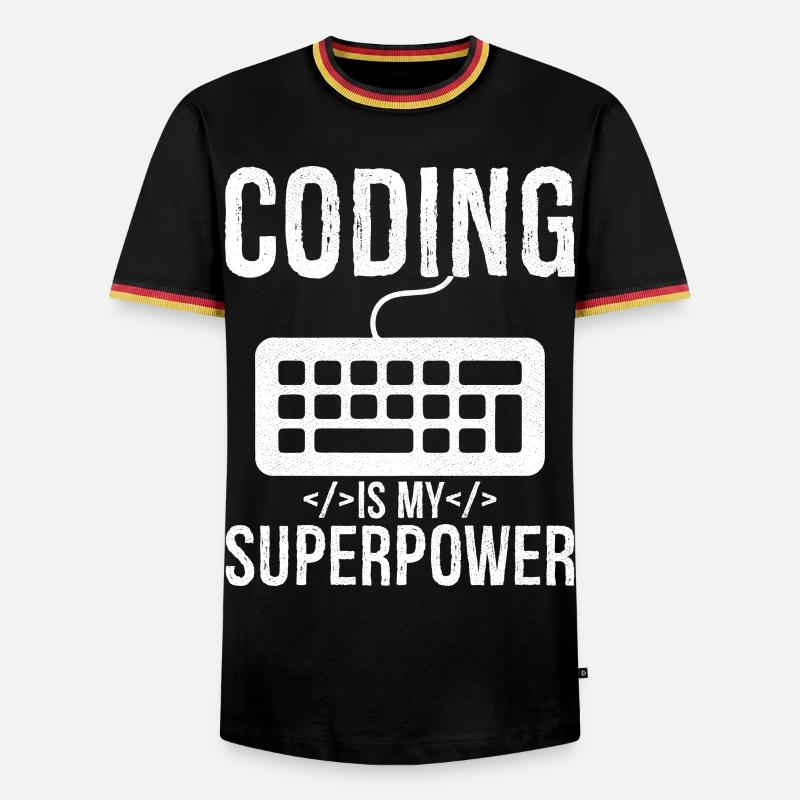 Coding is my superpower - Men's Ringer Shirt - black/tricolour
