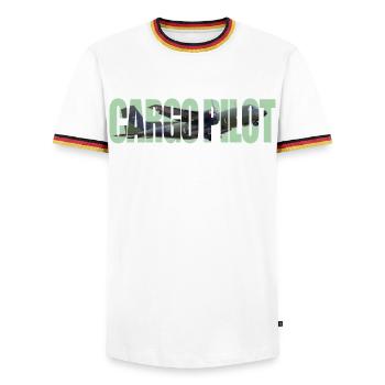 Pilote cargo C-160 - T-shirt contrasté Homme - blanc/tricolore - Devant - AI Model Female 172 light (172cm) & AI Model Male 185 light (185cm)