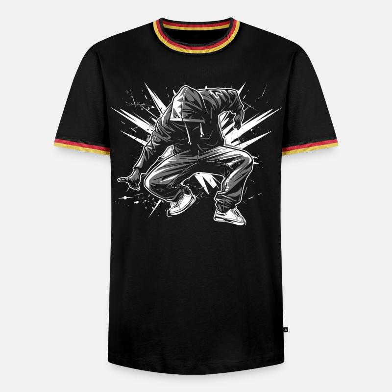 Breakdancer - Männer Kontrast-T-Shirt - Schwarz/Dreifarbig
