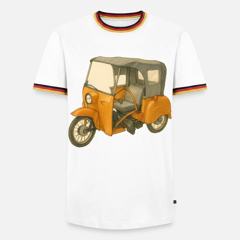 Krause Duo als Comic - Männer Kontrast-T-Shirt - Weiß/Dreifarbig