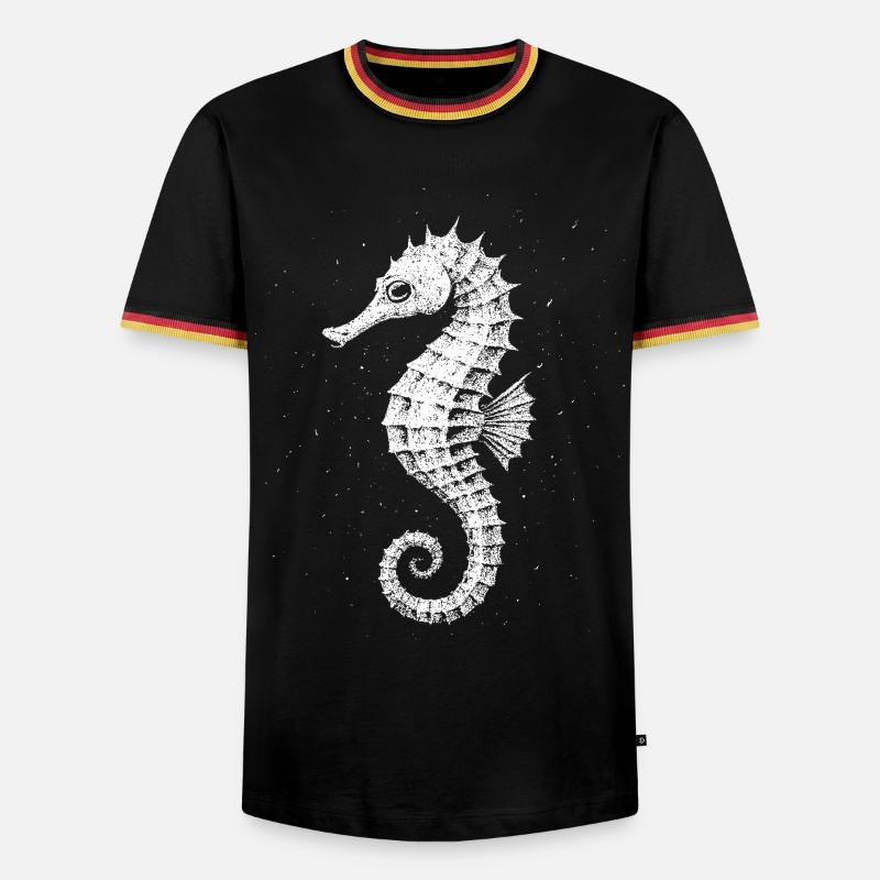 Seepferdchen - Männer Kontrast-T-Shirt - Schwarz/Dreifarbig